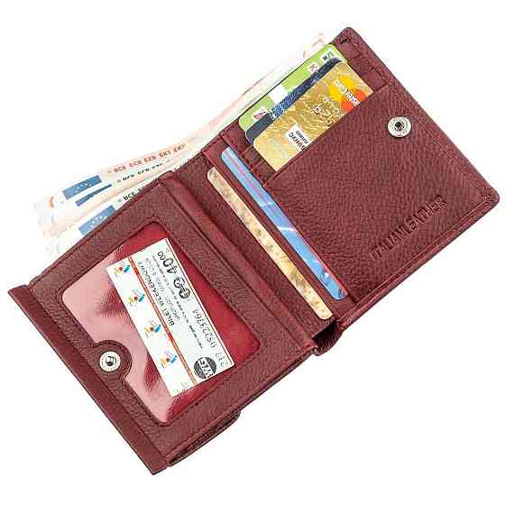 Невеликий жіночий гаманець з монетницьою Бордовий (ST Leather) Київ