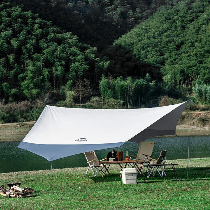 Тент для кемпінгу Naturehike Hexagon NH16T013-S, 150D / Silver Coated, 520*460 см, сіро-блакитний (з Київ - фото 2