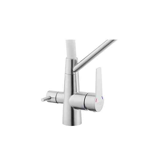 Змішувач для кухні з підключенням до фільтра Kroner KRP Edelstahl Klassisch - ESG03817WHI білий/сатин Київ