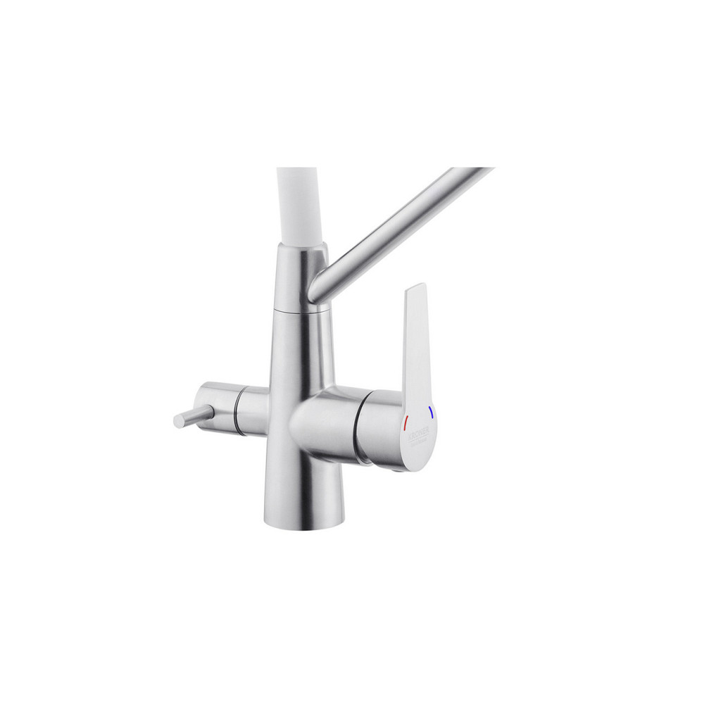 Смеситель для кухни с подключением к фильтру Kroner KRP Edelstahl Klassisch - ESG03817WHI белый/сатин Киев - изображение 5