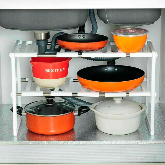 Регулируемая кухонная полка,38-70 см,KITCHEN RACK SBR Киев