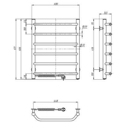 Сушарка для рушників Navin Блюз, 600х480х123мм (12-006130-4860) Вінниця