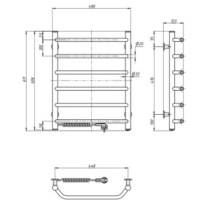 Сушарка для рушників Navin Блюз, 600х480х123мм (12-006130-4860) Вінниця - фото 5
