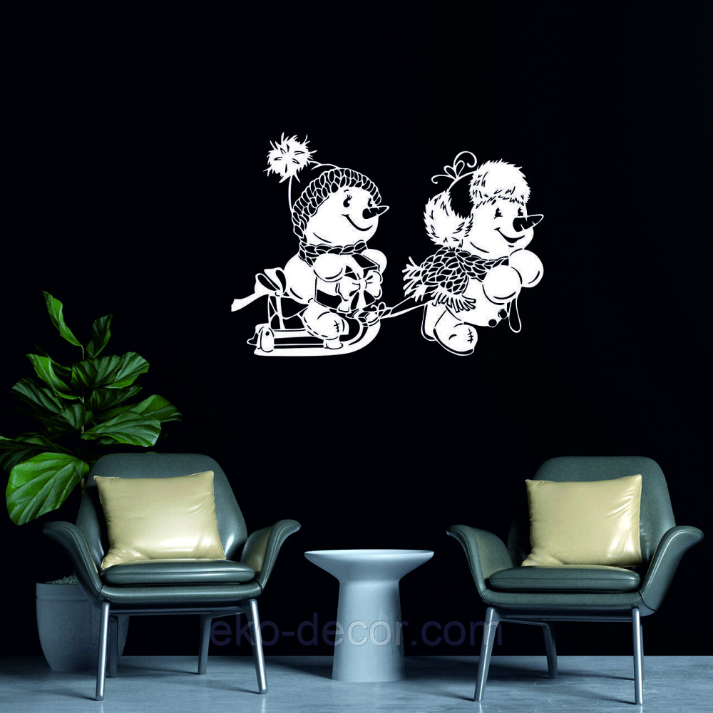 Декоративное настенное Панно «Снеговик», Декор на стену 70*50 см Киев - изображение 7