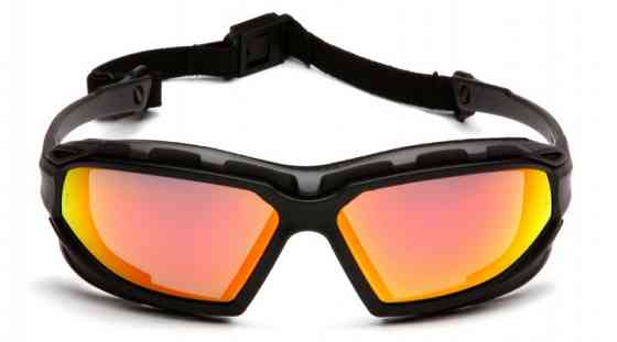 Окуляри захисні з ущільнювачем Pyramex Highlander-PLUS (sky red mirror) Anti-Fog, дзеркальні червоні Запоріжжя