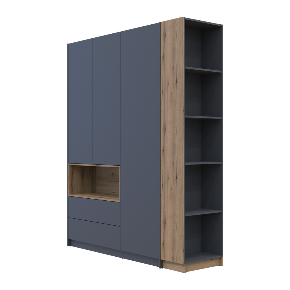 Шафа для одягу з нішою та етажеркою Doros Дейл Графіт/Дуб Евок 3 ДСП 178х52х220 DRS-011736 (42005156) Львів - фото 4