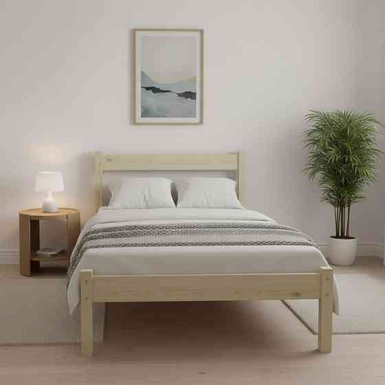 Односпальне дерев'яне ліжко Mebigrand MG01 Прозорий лак 90х200 см (MBG-21878) Дніпро