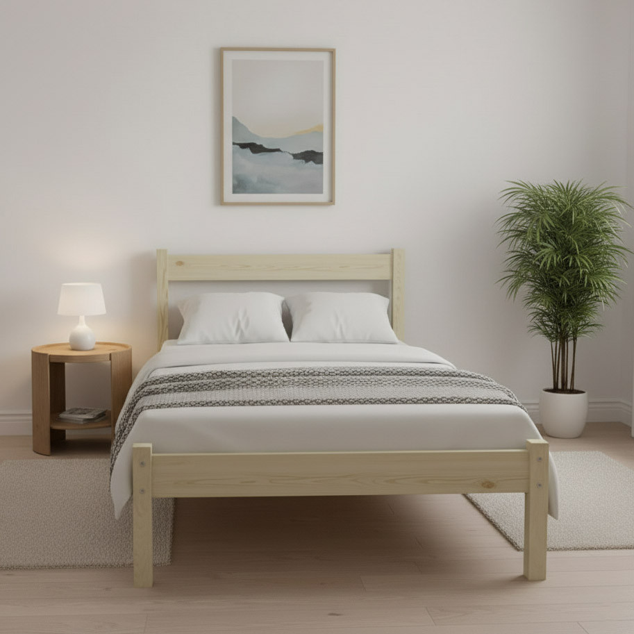 Односпальне дерев'яне ліжко Mebigrand MG01 Прозорий лак 90х200 см (MBG-21878) Дніпро - фото 3