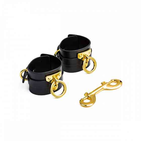 Наручники UPKO Handcuffs італійська шкіра, чорні, розмір L Sex Aura Київ