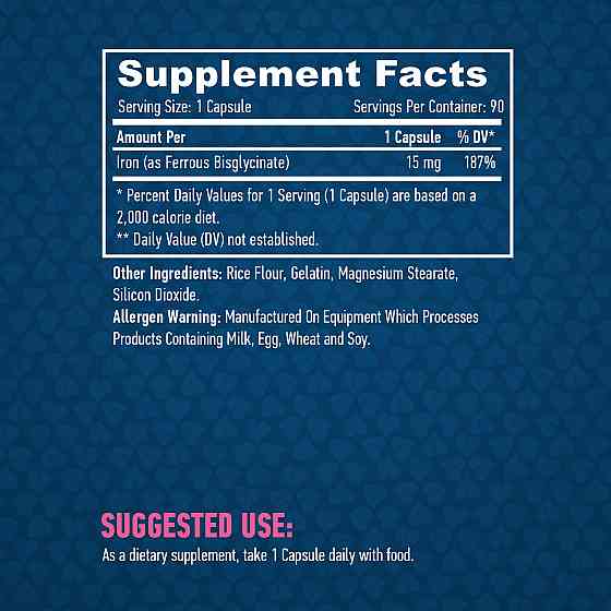 Железо Haya Labs Chelated Iron 15 mg 90 caps Луцьк
