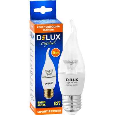 Лампочка Delux BL37B 6 Вт tail 4000K 220В E27 crystal 3шт (90016739) Вінниця