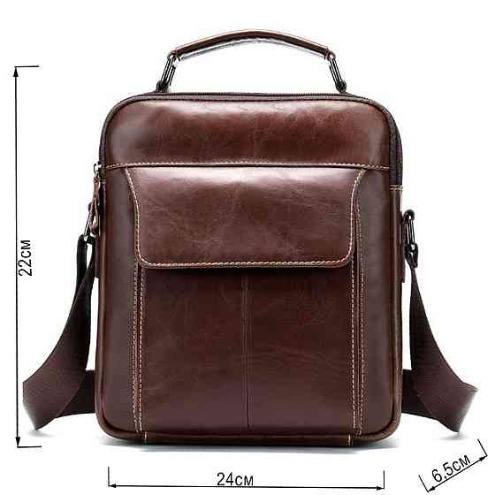 Сумка чоловіча шкіряна Vintage 14835 Коричнева Київ