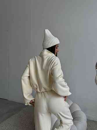 Жіночий теплий костюм двійка у спортивному стилі турецький двосторонній фліс Одеса