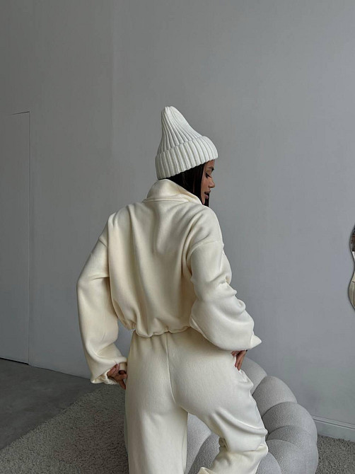 Жіночий теплий костюм двійка у спортивному стилі турецький двосторонній фліс Одеса - фото 4