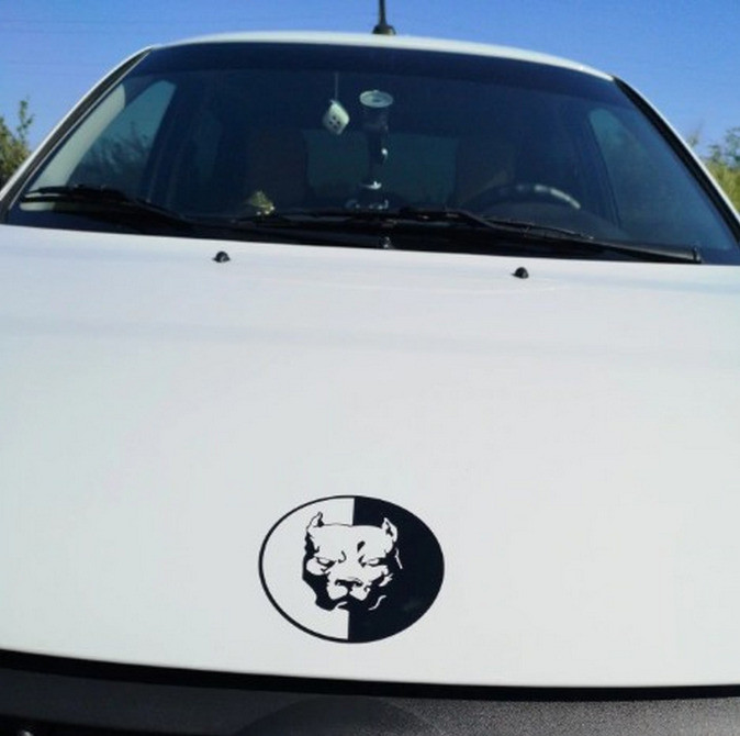 Наклейка на авто Пітбуль Велика Біла світловідбивка Київ - фото 3