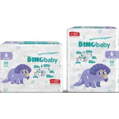 Подгузники Dino Baby Размер 6 (16+ кг) 32 шт (4823098413240) Винница