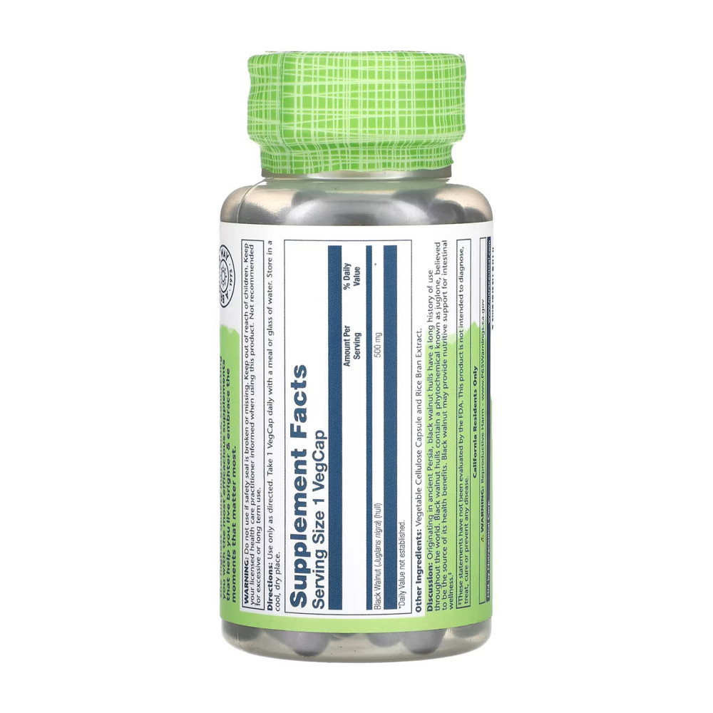 Черный орех Solaray Black Walnut 500mg 100 caps Киев - изображение 2