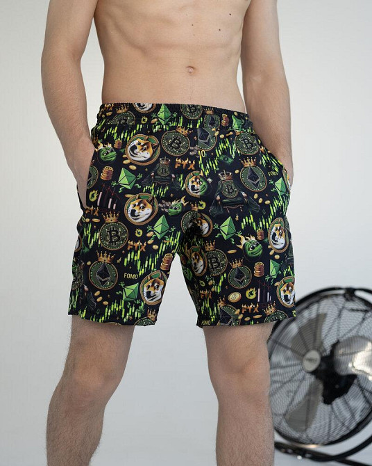 Пляжные шорты мужские черные Pobedov Vocation Kripta Киев - изображение 4