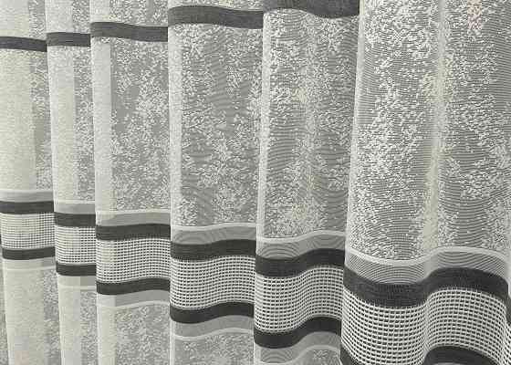 Тюль VR-Textil 1555т Cale Жакард мармур Молочний з сірим 250х270 см (42-1166) Київ