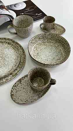 Набір кавовий 6 чашок/6 стравець Olens "Нормандія" 150 мл кераміка для дому та ресторану Київ