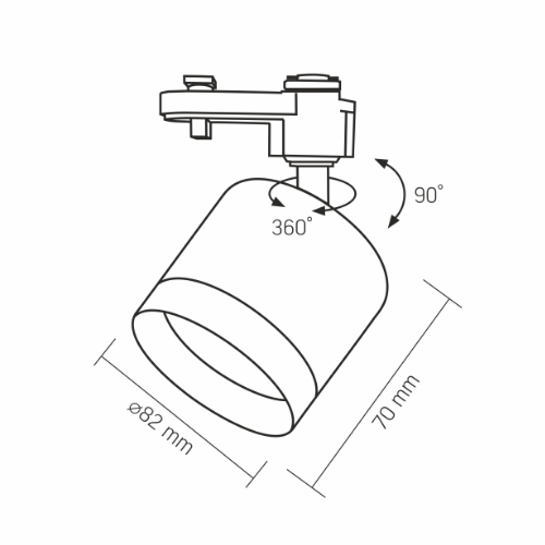 LED Світильник трековий під лампу GX53 чорний VL-SPF17C-B Videx Житомир - изображение 3