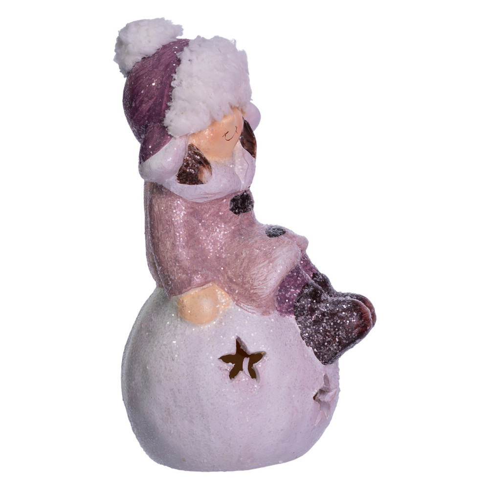 Yiwu Новорічна фігурка з підсвіткою Дівчинка на сніговій кулі з фарфору 7×7×16 (см) новорічний Коломия - фото 4