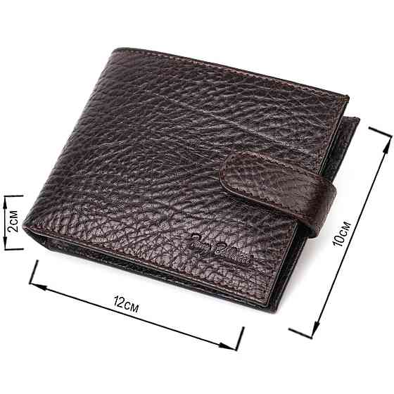 Зручний чоловічий гаманець горизонтального формату з натуральної шкіри Tony Bellucci 22016 Коричневий Київ