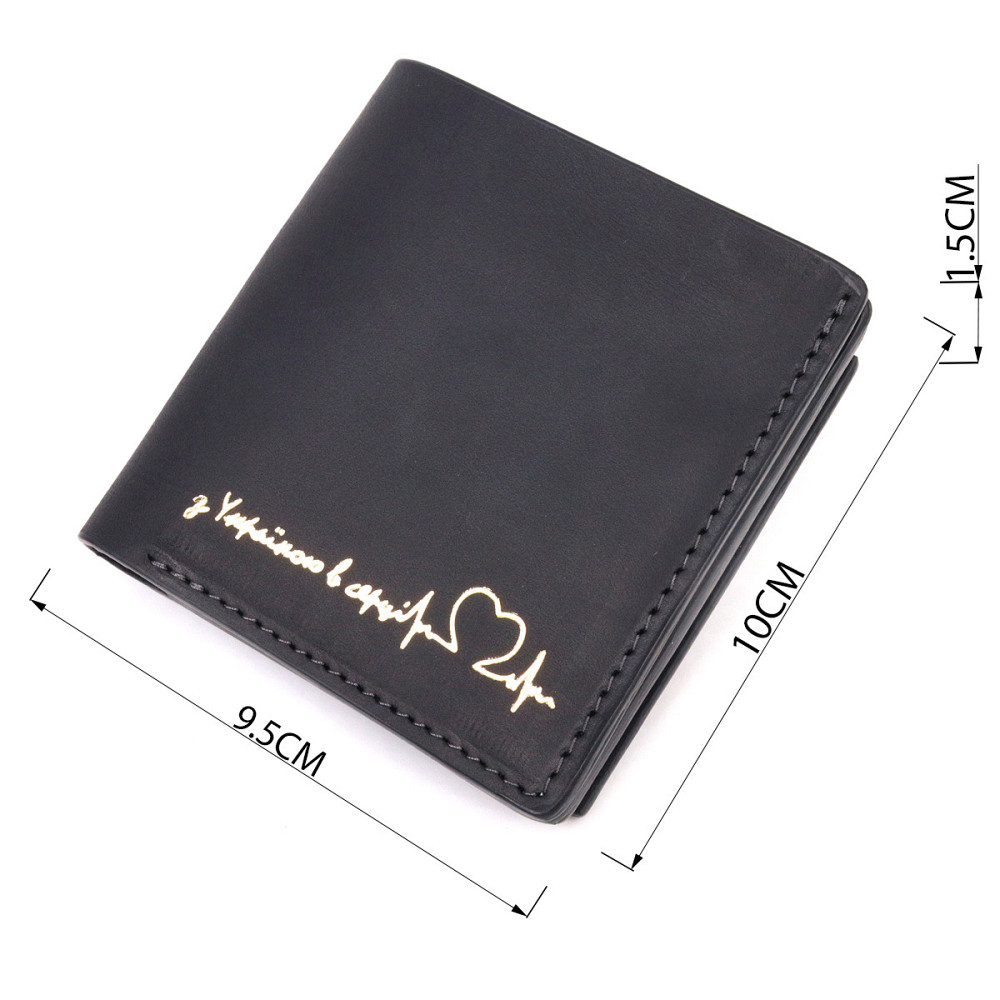 Чоловічий шкіряний гаманець із монетницею Серце GRANDE PELLE 16741 Чорний Київ - фото 3