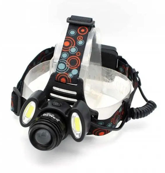 Налобний ліхтар BAILONG BL-C862-T6 з 3 світлодіодами, COB діодом, 4 режимами роботи та регульованим нахилом корпусу Одеса - фото 8