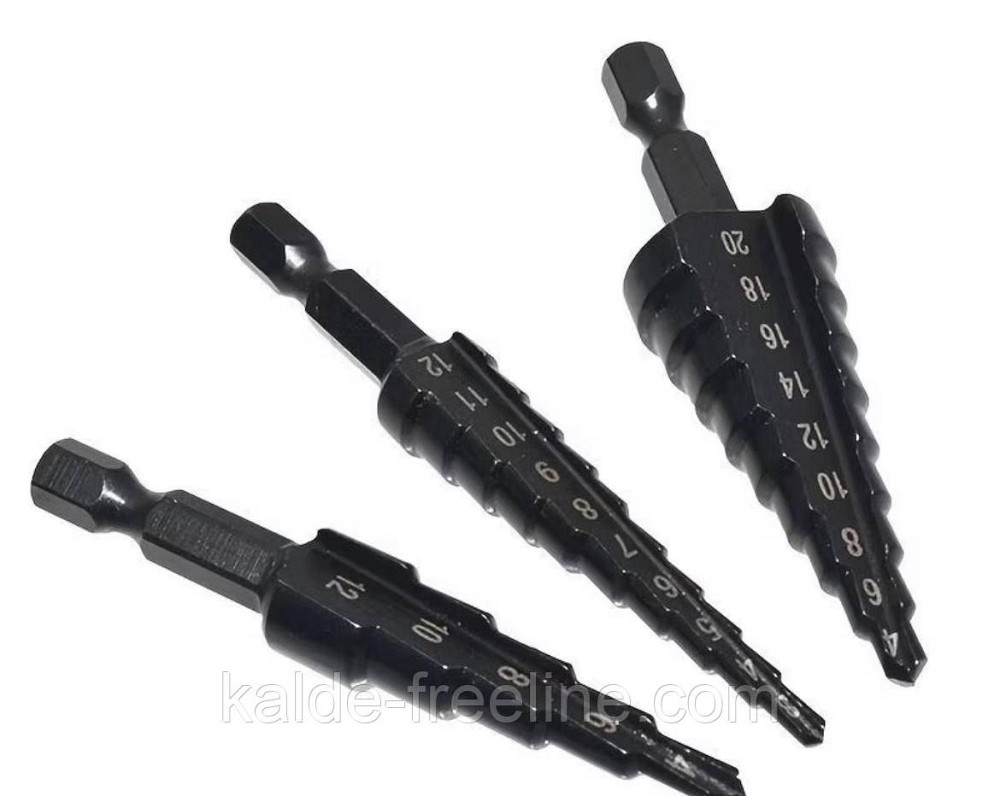 Набор ступенчатых сверл с титановым покрытием Харків - фото 1