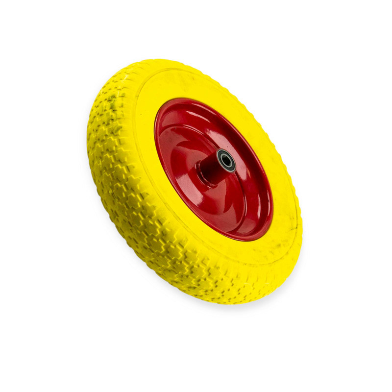 Колесо збору тачка силікон жовте 3,50-8 диск під вісь 16 мм без осі Мукачево - фото 1