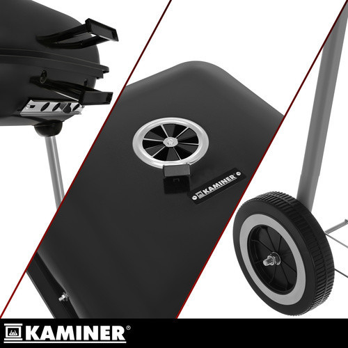 Садовый угольный гриль с крышкой на колесах Kaminer (27321) Нововолынск - изображение 7