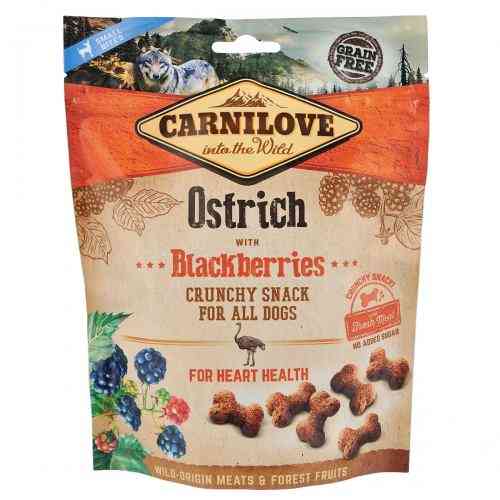 Лакомство Carnilove Dog Crunchy Snack Ostrich with Blackberries для собак для здоровья сердца со страусом и ежевикой 200 г Киев