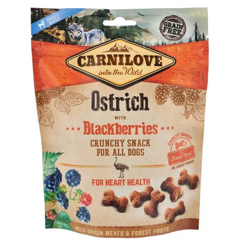Ласощі Carnilove Dog Crunchy Snack Ostrich with Blackberries для собак для здоров я серця зі страусом та ожиною 200 г Київ - фото 1