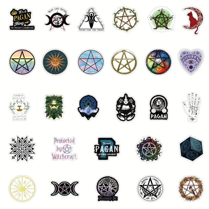 Набір магічних наклейок "Відьомські символи" (54 шт.), наклейки віканство, готичні наклейки. Київ - фото 6