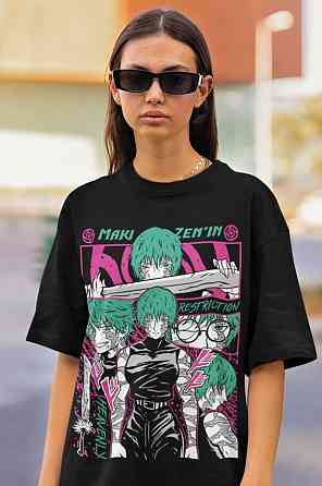 Футболка для мальчика аниме Магическая битва оверсайз (рост от 165 до 180 ) Черний AnimeJ1124m Днепр