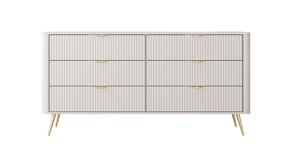 Комод Perfect Home Ланте/Lante с 6 ящиками и золотыми ножками 6S/163 Беж (PFH-091105) Днепр - изображение 4