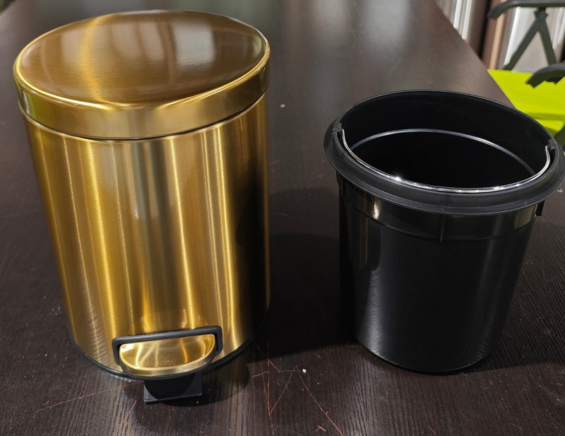 Відро для сміття з плавним закриттям кругле Mixxus Ellipse-TC0205 Brushed Gold 5л (колір матове золото) (MI8400)   ( 27406 ) Харків - фото 10
