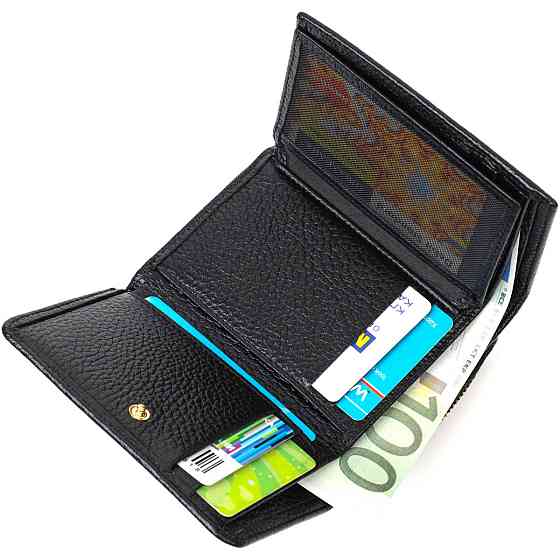 Жіноче портмоне в три складання з натуральної шкіри Tony Bellucci 22024 Чорний Київ