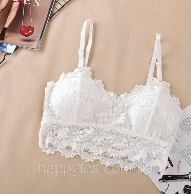 Жіночий мереживний топ із чашками Білий Львів - фото 1