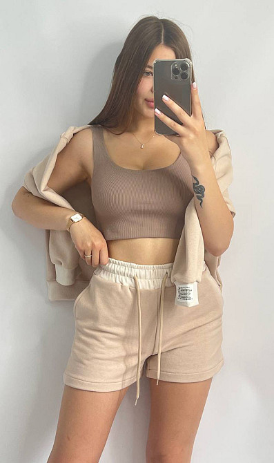 Шорты трикотажные женские Пудровый M/L Харьков - изображение 2