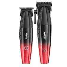 Набір для стрижки 2в1 VGR V-640 S2 Black/Red: машинка + T-тример, DLC-кераміка, 9000 об/хв, LED, USB, чорно-червоний Одеса