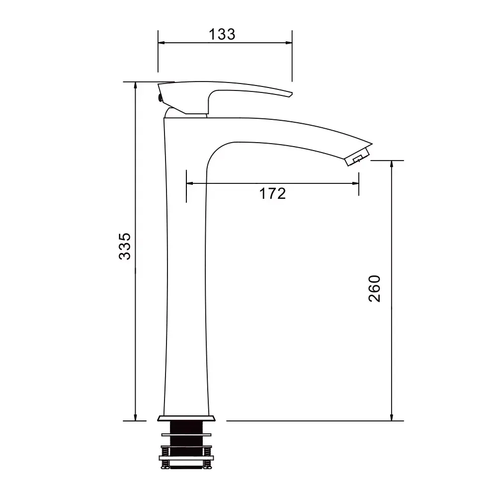 Смеситель для раковины высокий GAPPO G1007-16 черный Киев - изображение 7