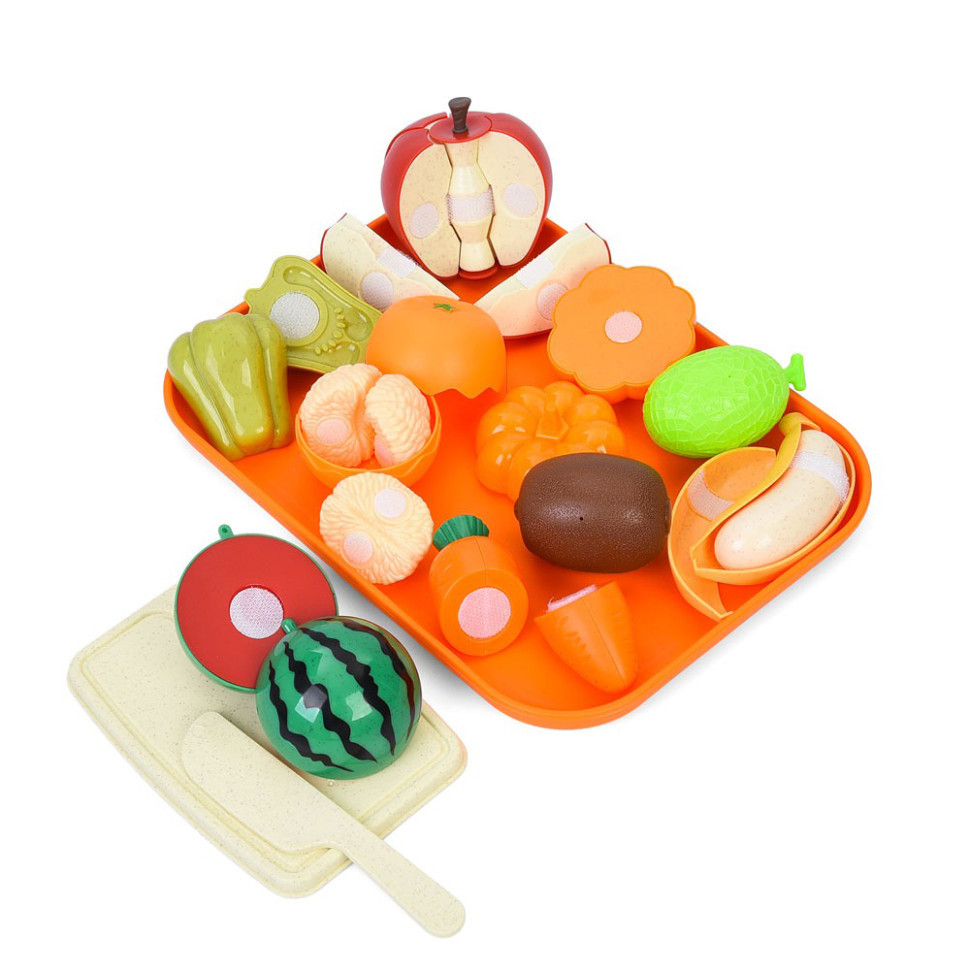 Дитячий ігровий набір "Продукти" W8016 на липучці, таця, дошка, ніж Вінниця - фото 1