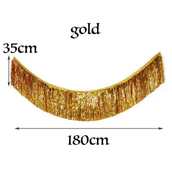 Гирлянда дождик для фотозоны 180 на 35 см золотистый Киев