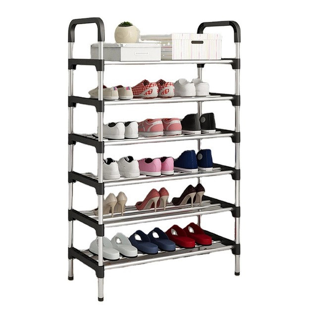 Штабелируемая пластиковая полка для обуви Shoe Rack 6 полок 56х28х113см, Горизонтальная полка WO-661 для обуви Киев - изображение 1