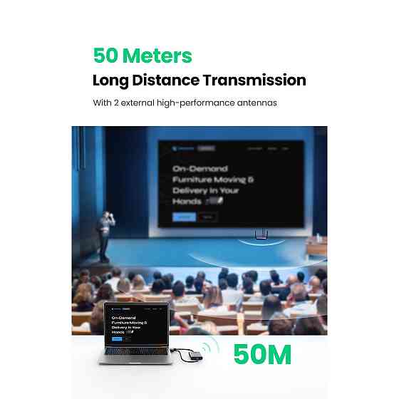 Беспроводной удлинитель UGREEN CM506 Wireless HDMI Extender Transmitter and Receiver 50m(UGR-50633A) Киев