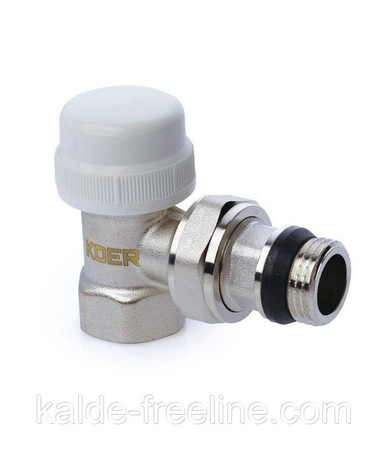 Термостатичний радіаторний клапан KOER KR.921-Gi кутовий 1/2" з американкою Харків - фото 1