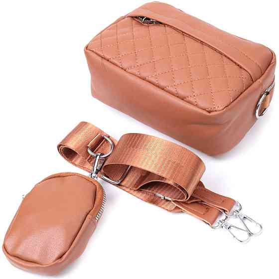 Жіноча сумка крос-боді з монетницею з екошкіри Vintage 22795 Рудий Київ