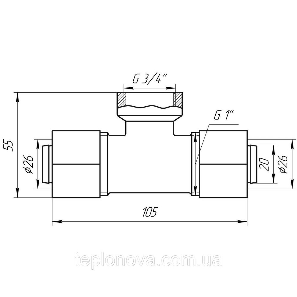 Тройник с внутренней резьбой APE 732 L 26х3/4″x26 ITALY Черновцы - изображение 2